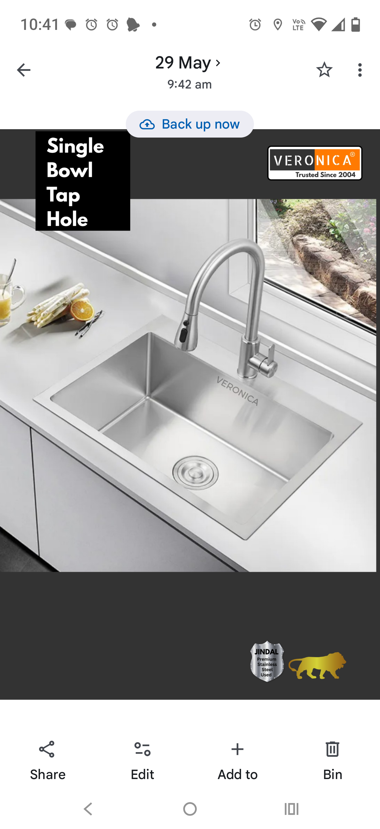 30x18x10 Single Bowl 304 Grade Stainless Steel