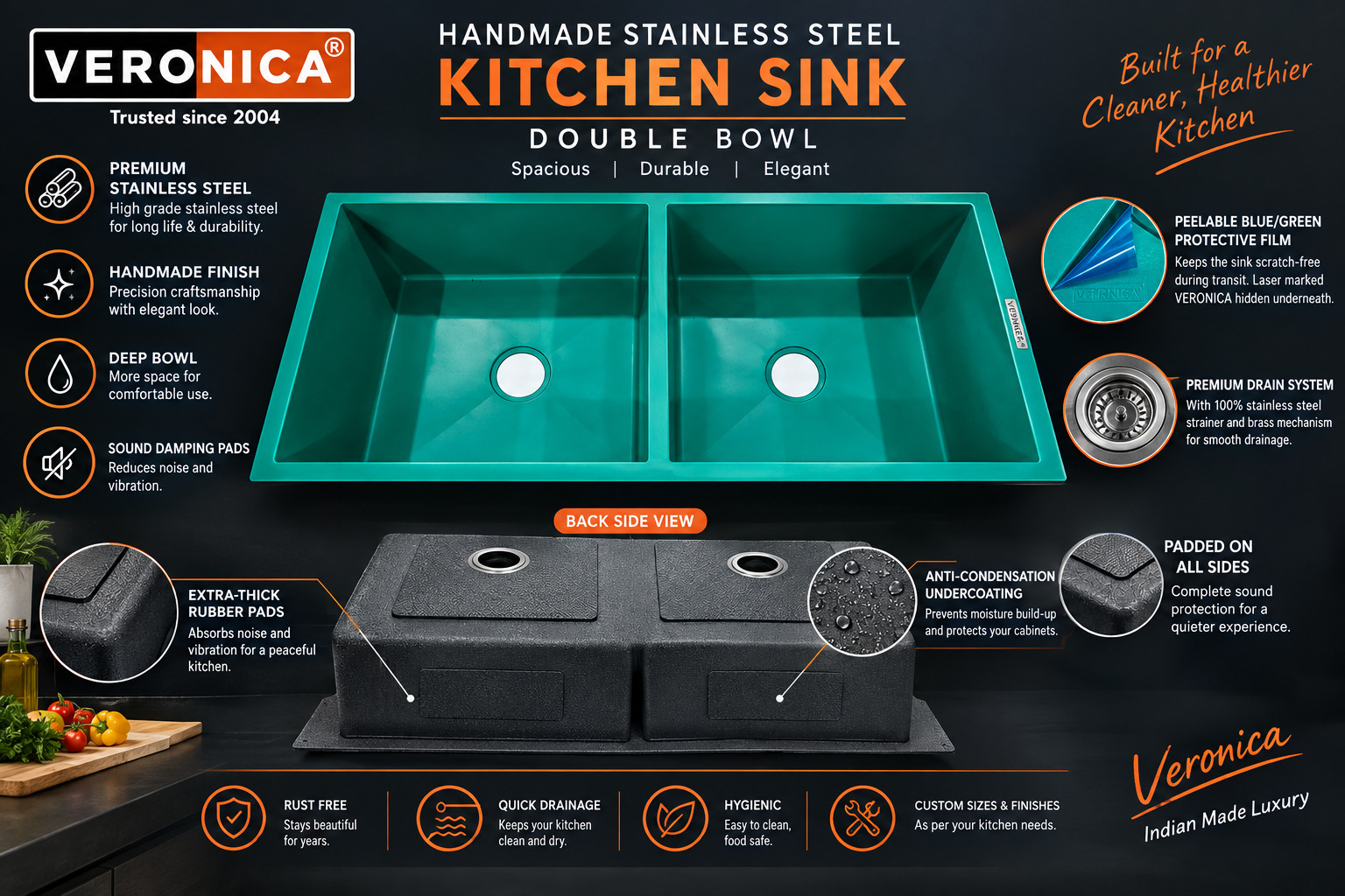 45x20x10 Double Bowl  - Image 4